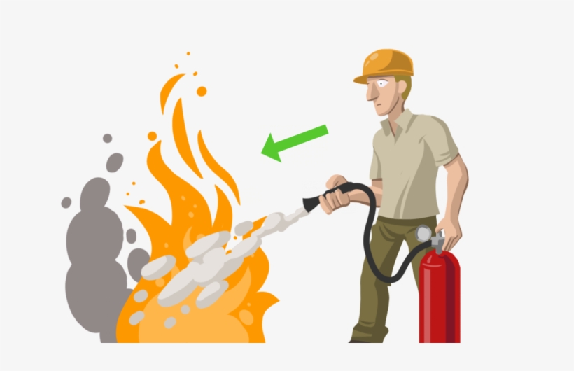 Ilustración De Un Trabajador Lanzando Un Extintor Sobre, transparent png #6941306
