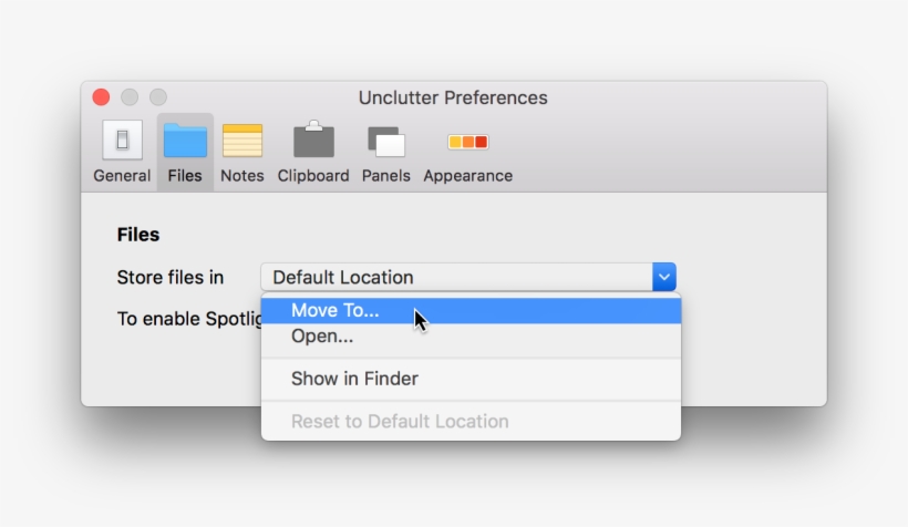 Storage Location Can Be Changed For Unclutter Files, transparent png #6943736