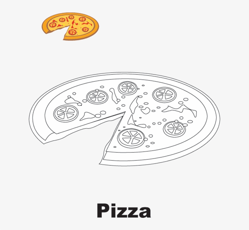 Colorir Desenho Pizza, transparent png #6945250
