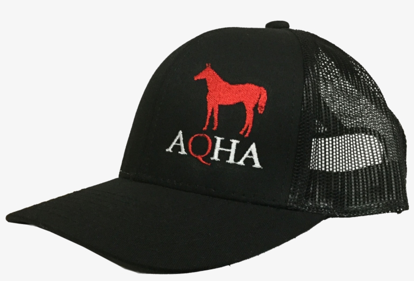 Black Mesh Cap Red Horse, transparent png #6946690