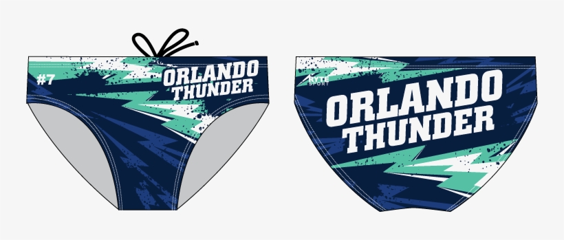 Orlando Thunder Custom Men's Swim & Water Polo Brief, transparent png #6946787