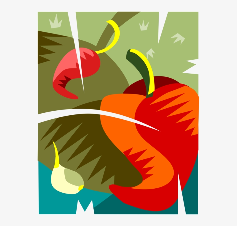 Vector Illustration Of Cayenne Red Hot Chili Or Chilli, transparent png #6948802