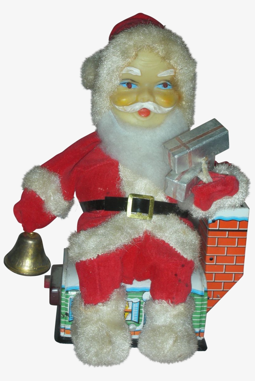 Vintage Battery Operated Santa Claus Christmas Toy, transparent png #6948804