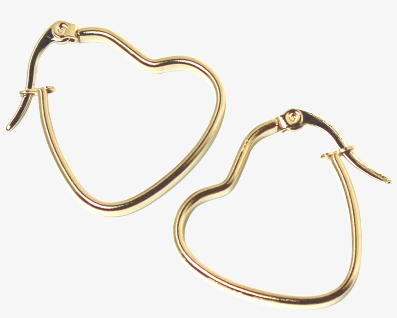 Arracada En Forma De Corazon Dorada Aa18030032, transparent png #6950347