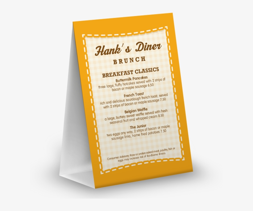 Customize American Breakfast Table Tent, transparent png #6950903