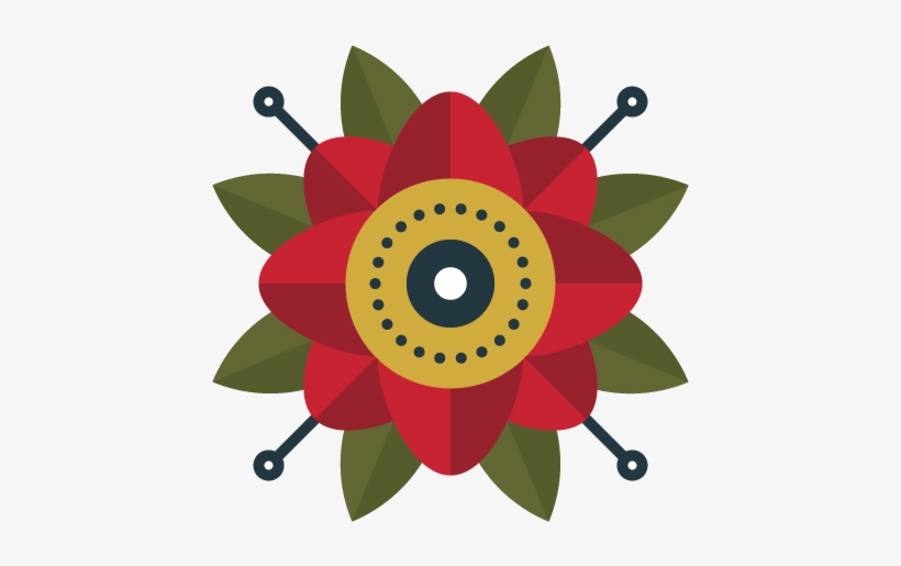Folk Mandala Rose Illustration Flower Flat Simple Rose, transparent png #6951484