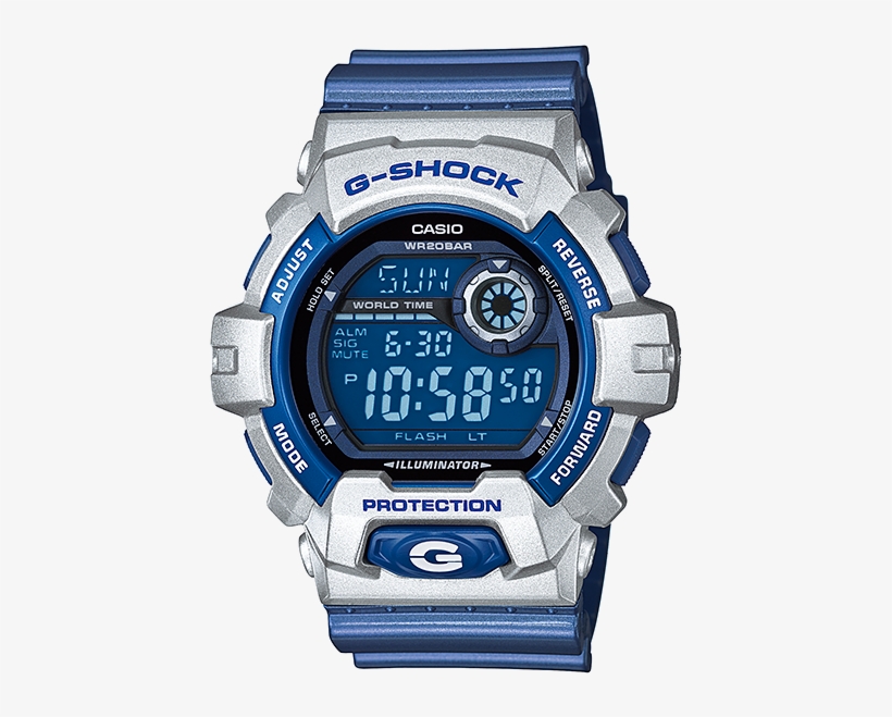 Reloj Casio G-shock G8900 Azul Con Plata, transparent png #6952990