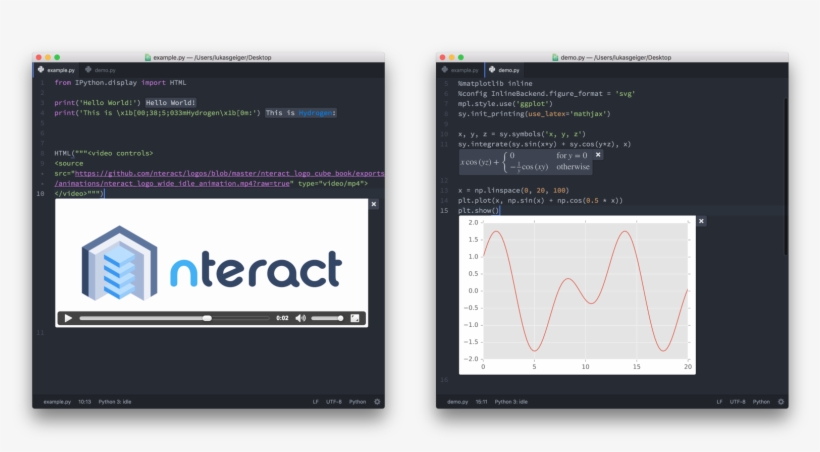 Hydrogen Executing Code In Atom, transparent png #6956869