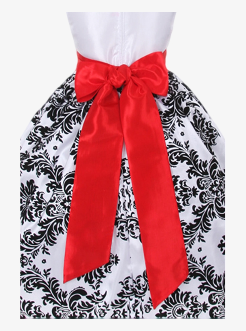 Black Flocked Damask & White Taffeta Girls Christmas, transparent png #6958410