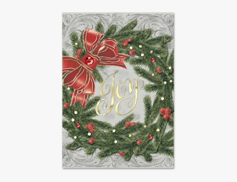 Joy Wreath Boxed Holiday Cards, transparent png #6959085