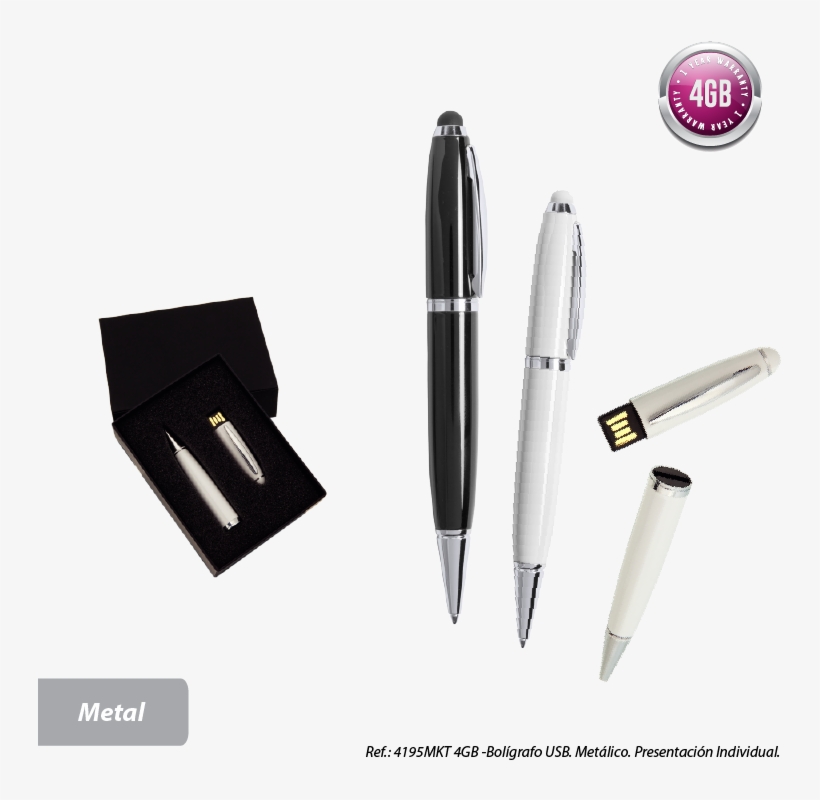 4195mkt Bolígrafo Usb 4gb, transparent png #6961397