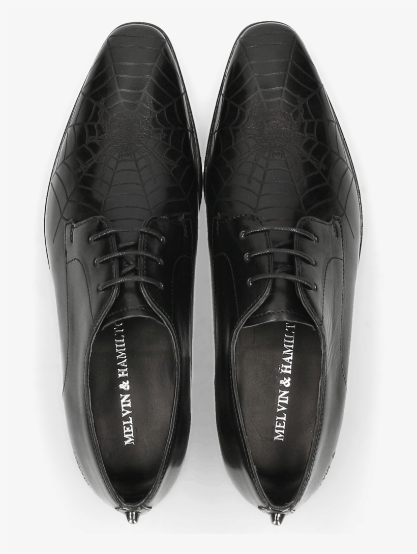Derby Shoes Emma 7 Black Lasercut Spider Rivets Skull, transparent png #6962632