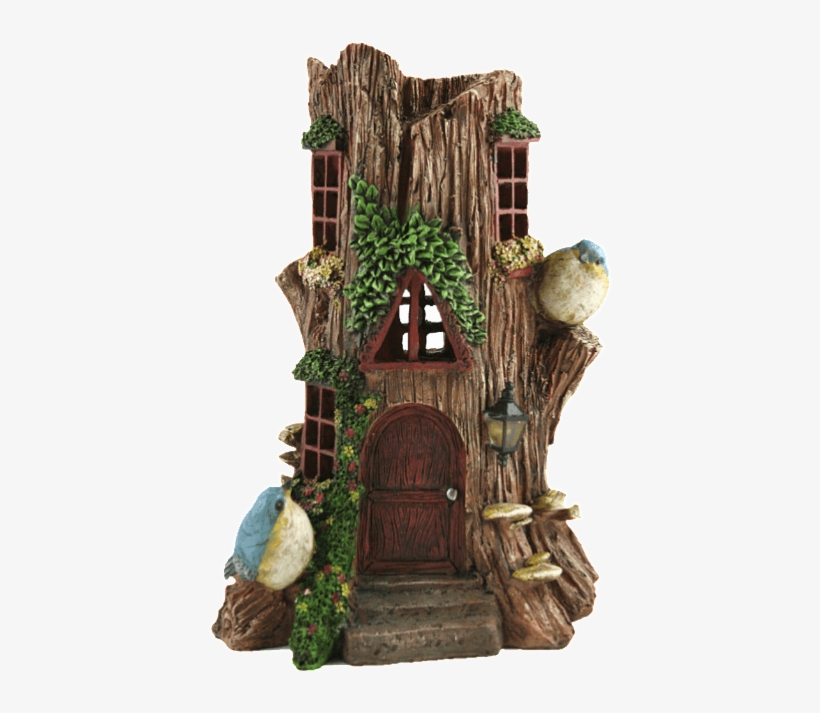 Tree Stump Solar Fairy House, transparent png #6964426