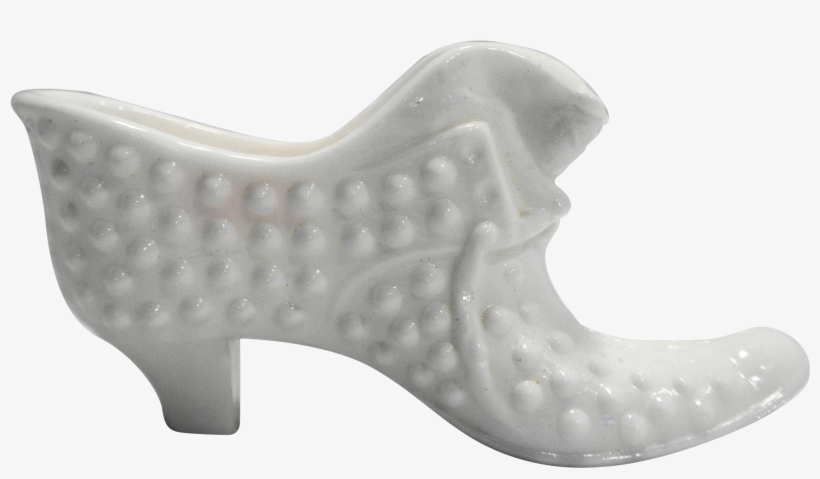 Fenton Hobnail White Milk Glass Shoe Slipper Cat Head, transparent png #6967453