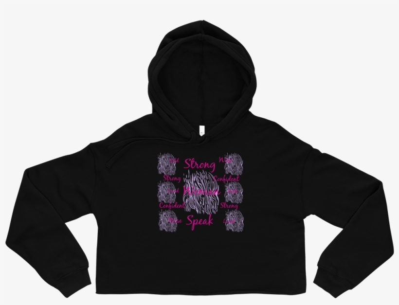 Strong Woman Cropped Hoodie, transparent png #6968356