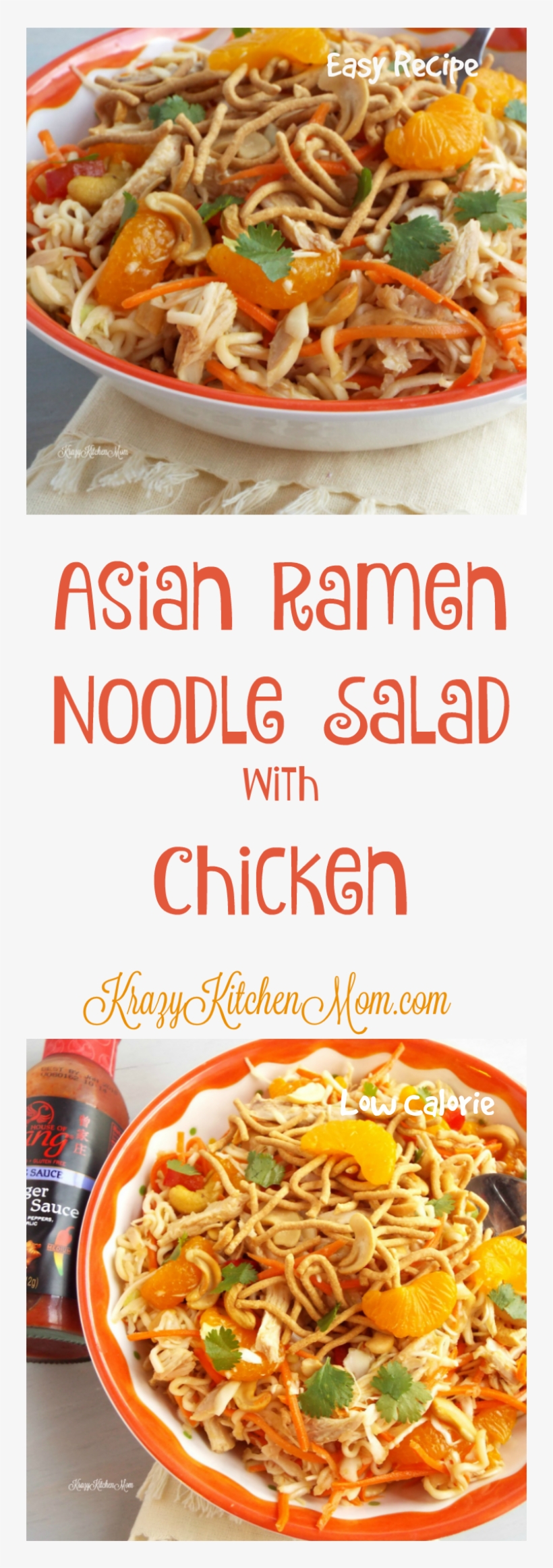 Asian Ramen Noodle Salad With Chicken, transparent png #6972085
