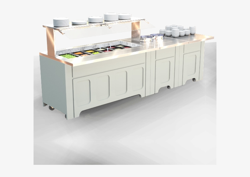 120" Refrigerated Salad Bar, 2 Soup Wells & Flat Counter,, transparent png #6973252