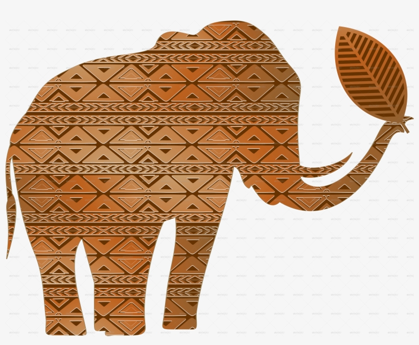 Elephant Shape Tribal Art Isolated-png, transparent png #6973773