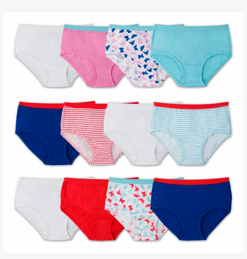 Girls' 12 Pack Assorted Color Brief Assorted Print, transparent png #6980758