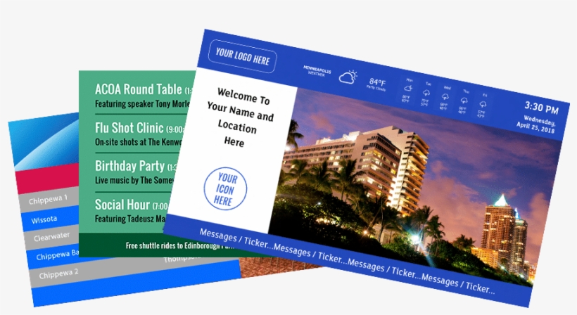 3 Digital Sign Templates Hotel Event Board Assisted, transparent png #6980961
