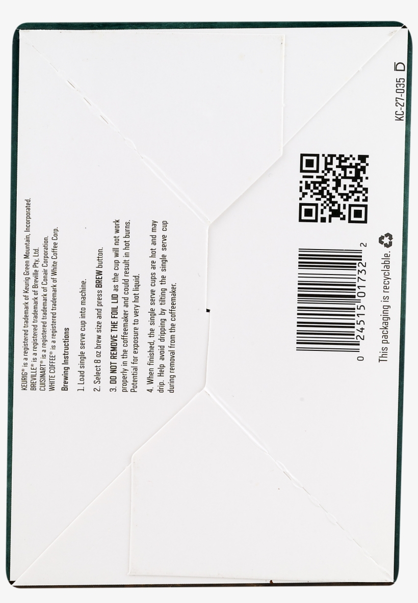 White Coffee Organic Colombian Bio-degradable Medium, transparent png #6985170