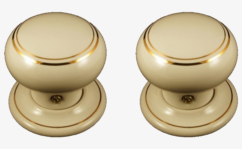 Chatsworth Porcelain Cream Double Goldline Door Knob, transparent png #6985976