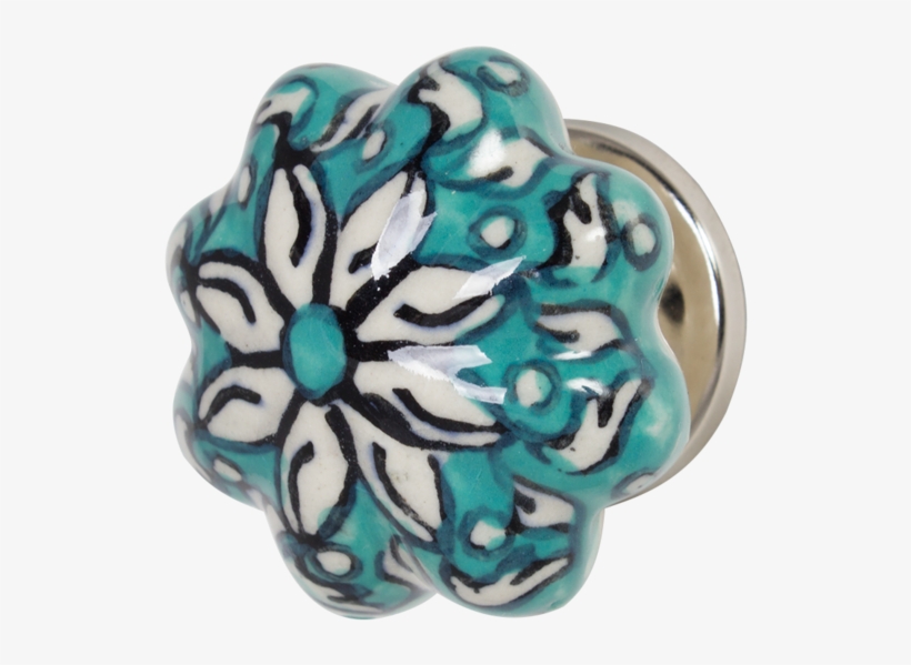 Doorknob - Aqua Flower, transparent png #6986713