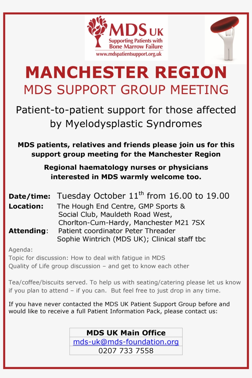 Manchester Region Mds Support Group Meetings, transparent png #6988233