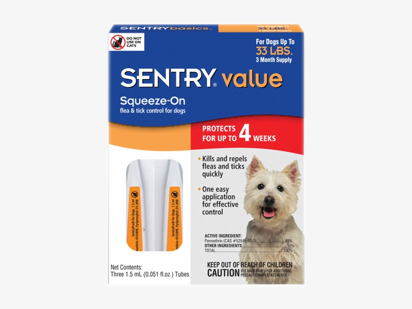 Sentry Value Flea & Tick Squeeze-on For Dogs Under, transparent png #6995104