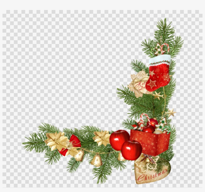 Png Navidad Decoracion Borde Clipart Santa Claus Christmas, transparent png #6996447