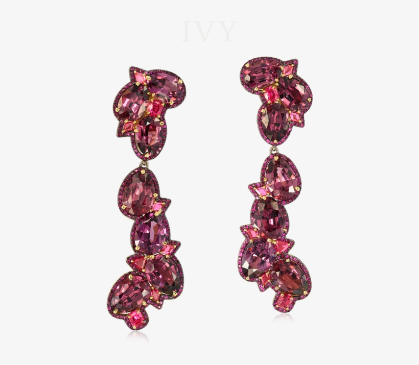 Rhodolite, Red Spinel And Ruby Earrings, transparent png #6998946
