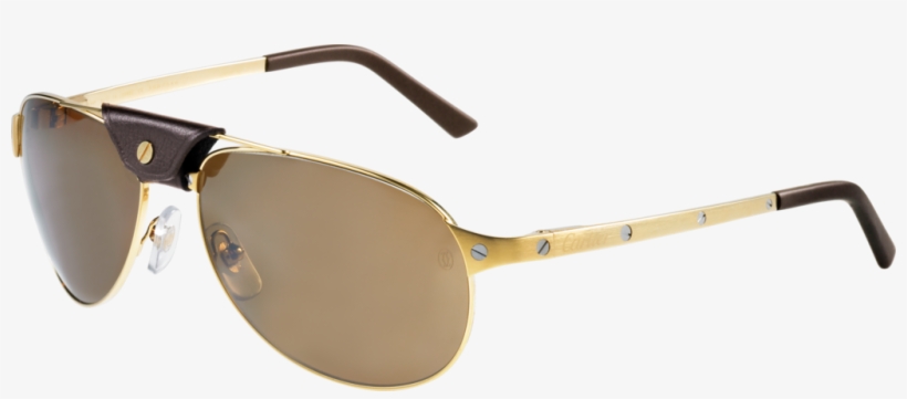 Gafas De Sol Santos De Cartiermetal Acabado Dorado,, transparent png #6999801