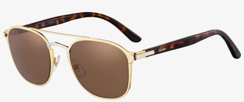 Gafas De Sol C De Cartiercombinadas Doradas Y Negras,, transparent png #6999864