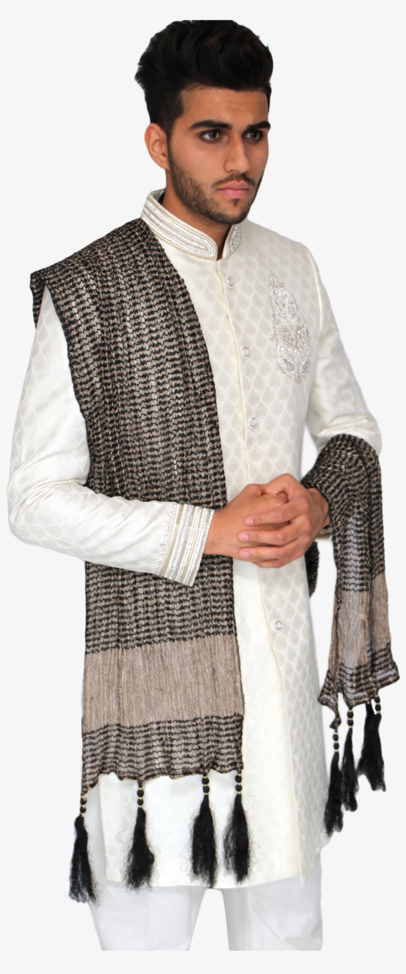 Black And Gold Stripe Scarf, transparent png #6999974