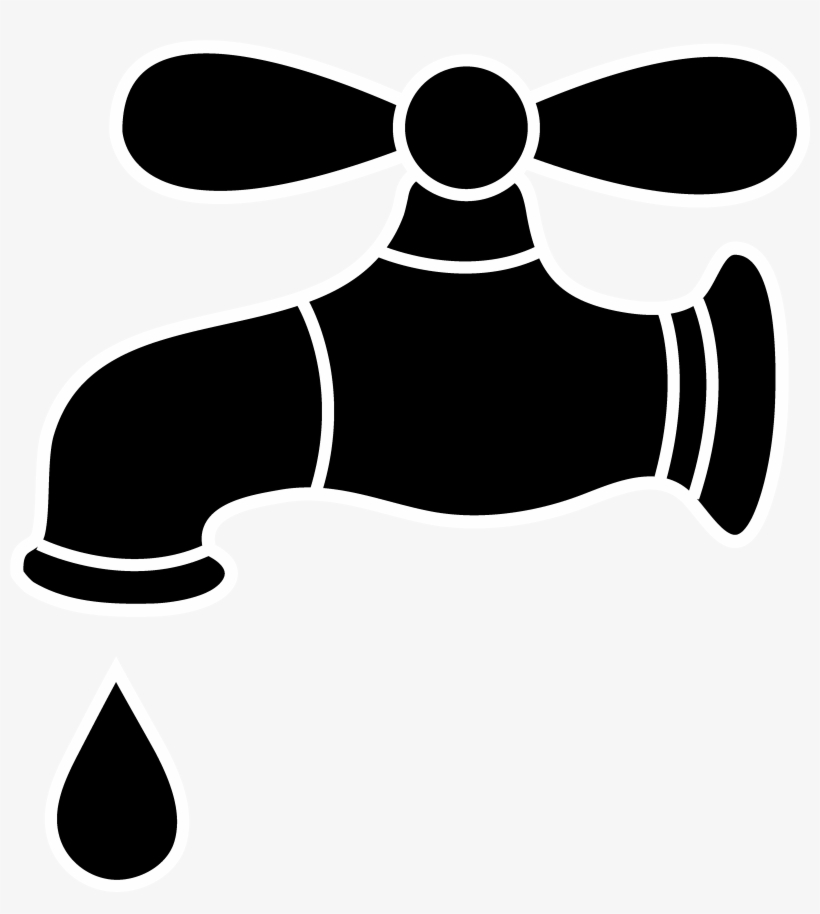 Dripping Blood Clipart - Tap Water Clipart Black And White, transparent png #70511
