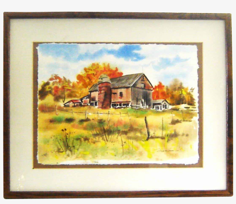 Musselman Watercolor Farm Landscape - Watercolor Painting, transparent png #70953