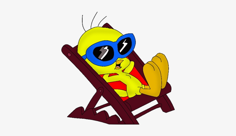 Tweety Bird Cartoon Deck Chair Sun Glasses - Tweety Bird With Sunglasses, transparent png #71128