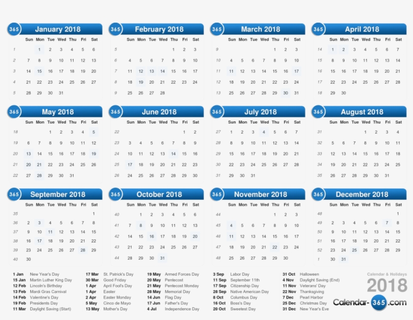 2018 Calendar Png Clipart Background - Calendrier 2014 Maroc Avec Jours Fériés, transparent png #71202