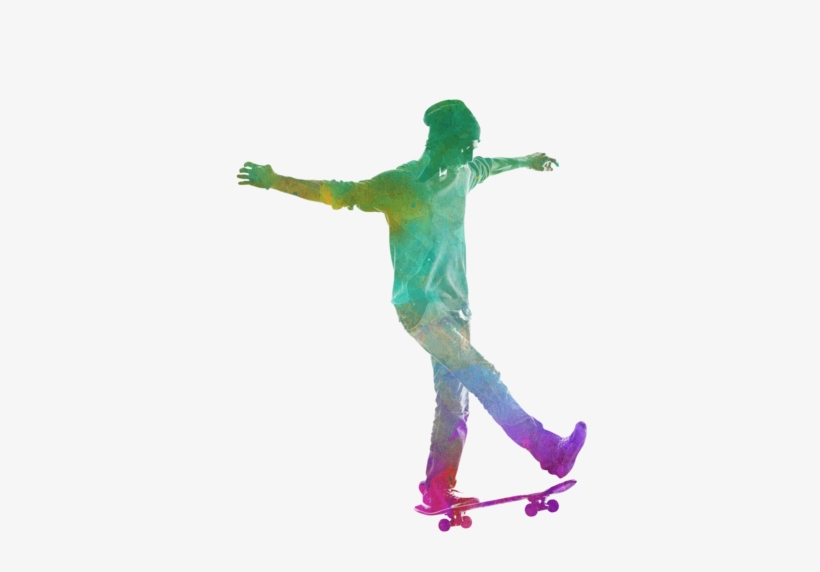 Bleed Area May Not Be Visible - Watercolor Skateboard Painting, transparent png #71262