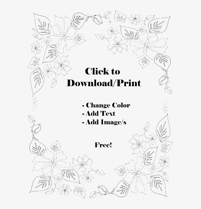 Free Flower Border - Line Art, transparent png #71375