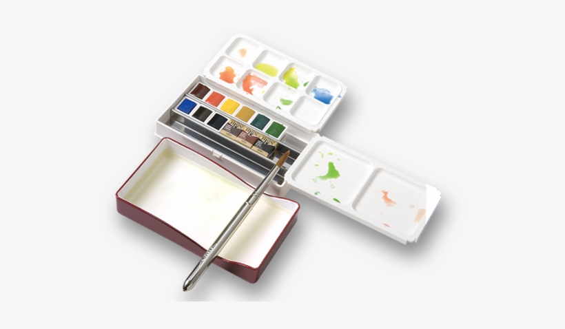 Palm Box Set Of 12 Colors - Holbein Watercolor Half Pan, transparent png #71725