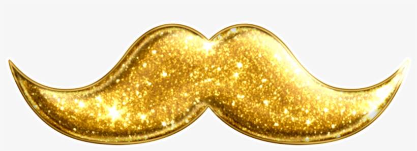 Silver/gold Mustache - Gold Glitter Gold Mustache Png, transparent png #72057