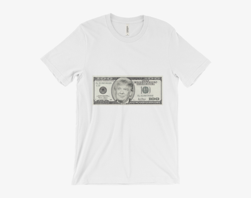 President Donald Trump 100 Dollar Bill Unisex Short - T-shirt, transparent png #72240