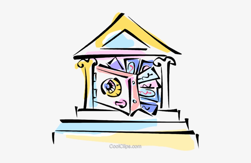 Safe With Money Falling Out Royalty Free Vector Clip, transparent png #72264