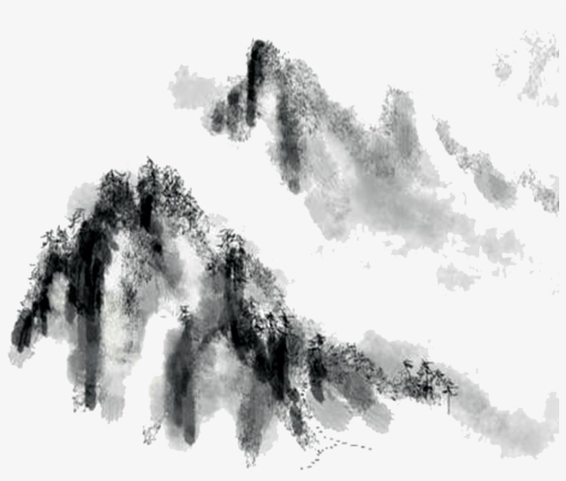 Drawing Waterfalls Water Colour - Smoke China Ink, transparent png #72393