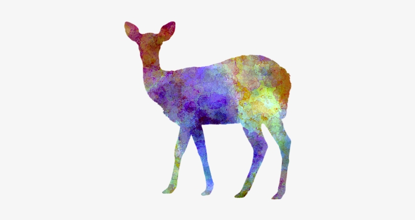 Bleed Area May Not Be Visible - Female Deer 02 In Watercolor Tote Bag, Adult Unisex,, transparent png #72533
