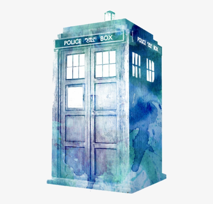 Transparent Tardis Watercolour - Tardis Transparent, transparent png #72672