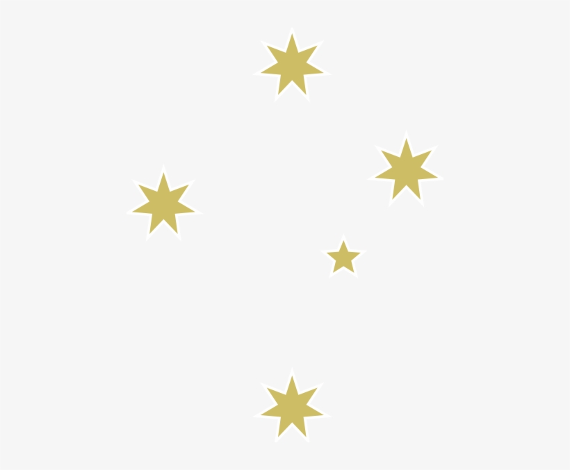 Gold White Stars Clip Art At Clker - Southern Cross Constellation, transparent png #72767