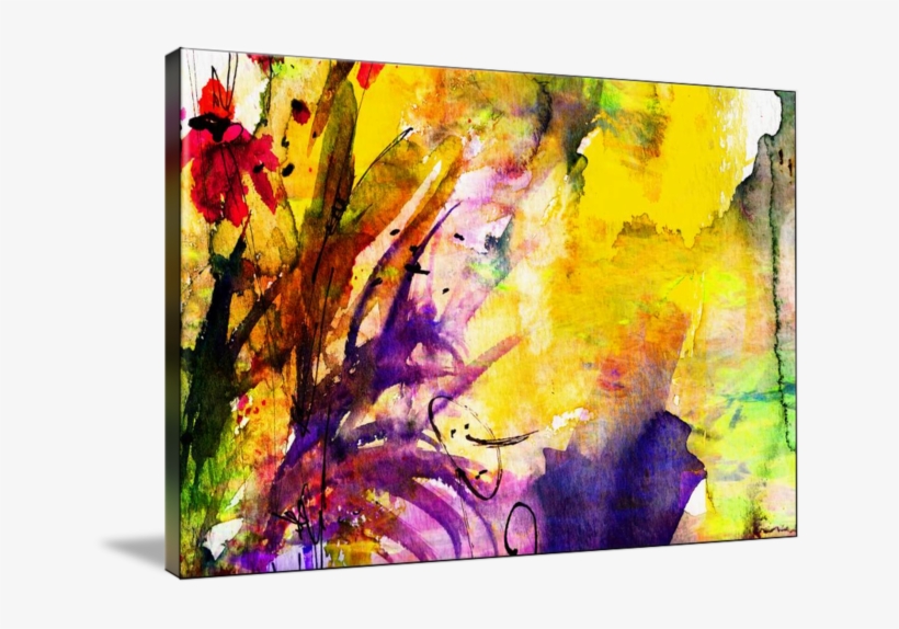 "abstract Floral Spray Intuition Watercolor" By Ginette - Modern Art, transparent png #72913