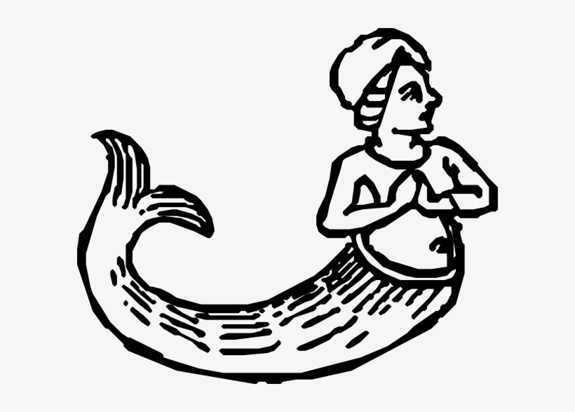 Clip Arts Related To - Mermaid Black And White Vectors, transparent png #72973